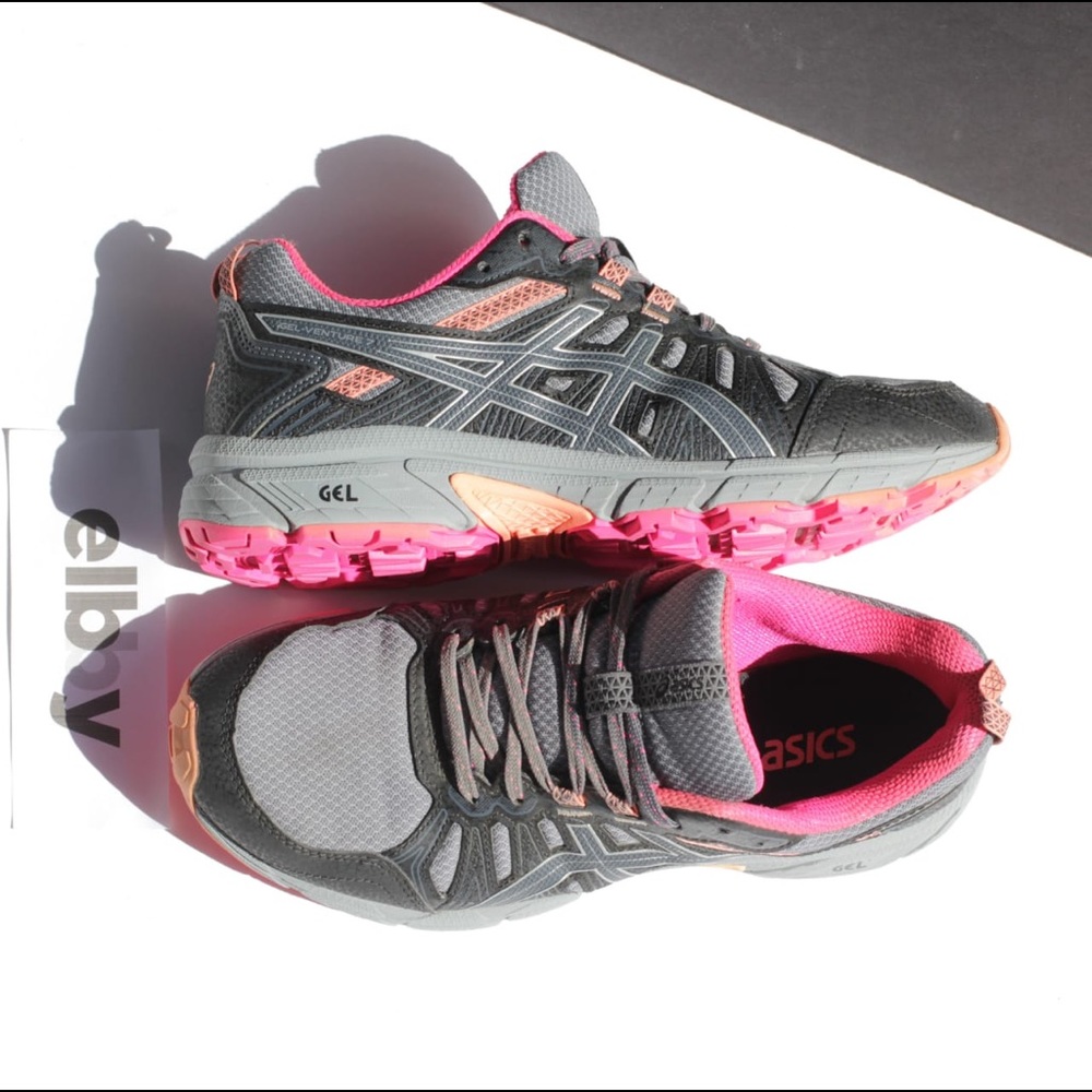 Asics Gel-Venture 7 gray pink trail running shoes